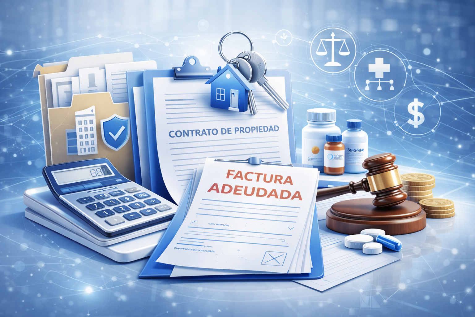 Concepto visual de gestión legal de cartera y administración de activos empresariales