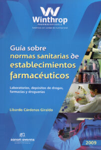 Portada de guía sobre normas sanitarias de establecimientos farmacéuticos